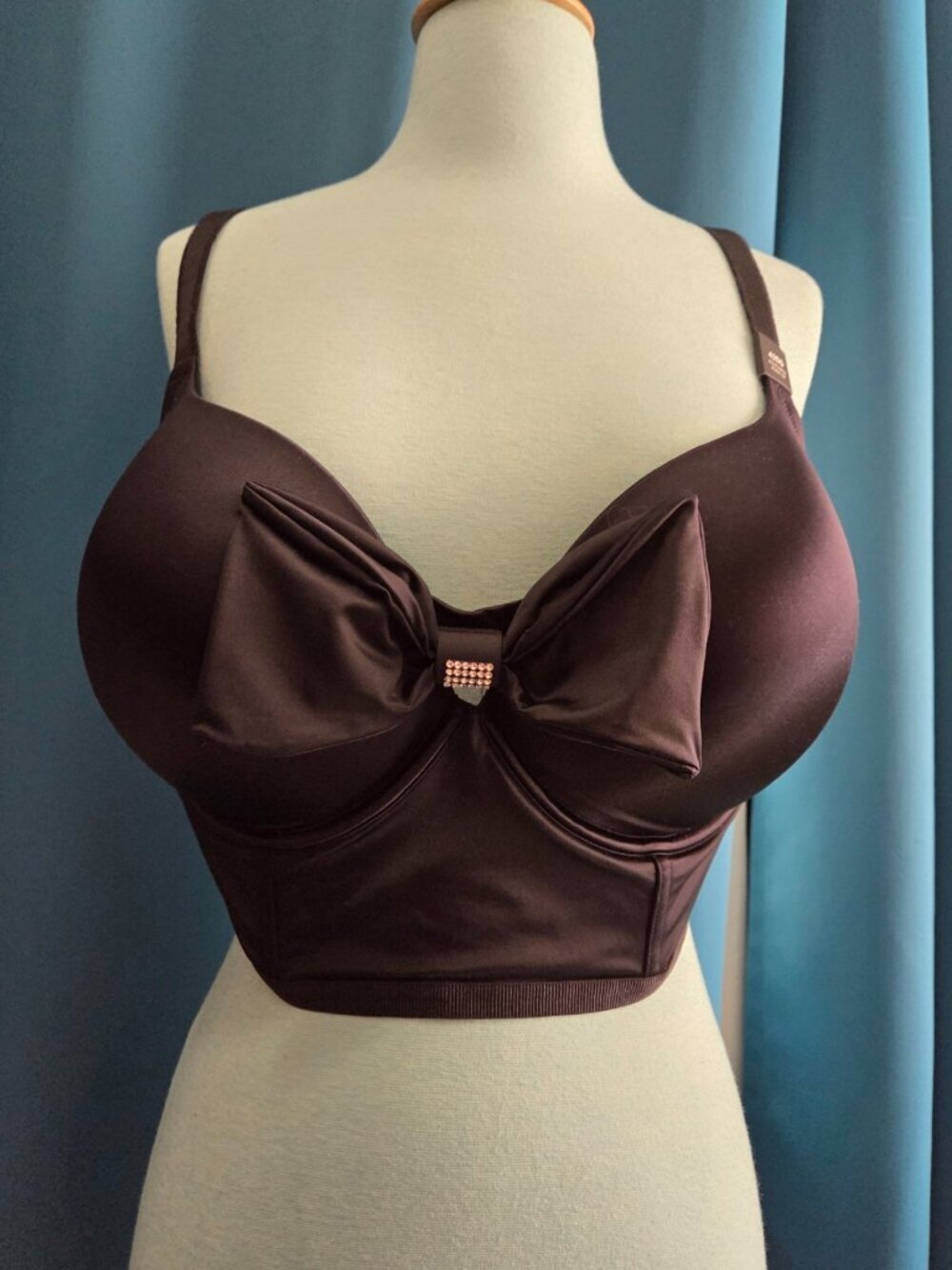 Torrid Curve NWT Satin Statement Bow-Front Bustier Top / Bra RARE 42DD - Picture 2 of 12